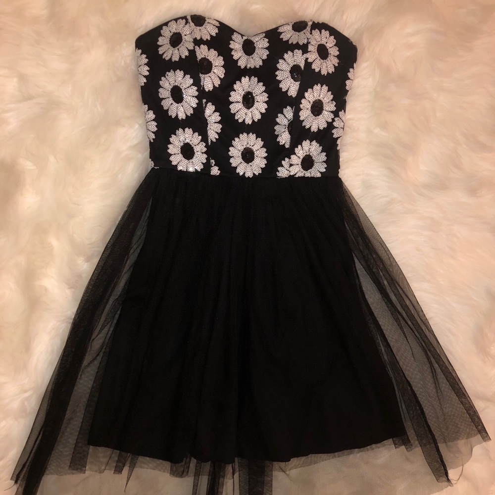 Delias Black Mini Strapless Dress